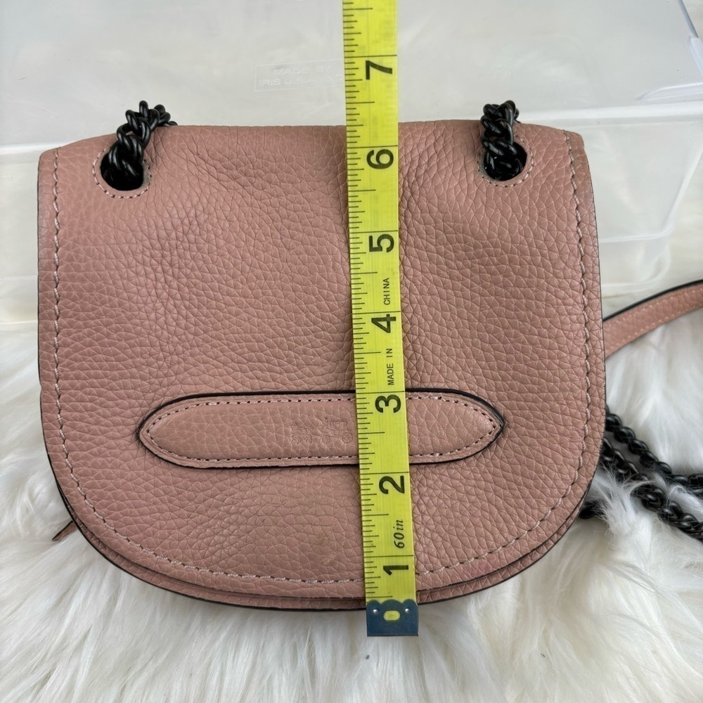 COACH SMALL SHADOW IN PEBBLE LEATHER CROSSBODY BAG PALE PINK COLOR - Picture 11 of 14